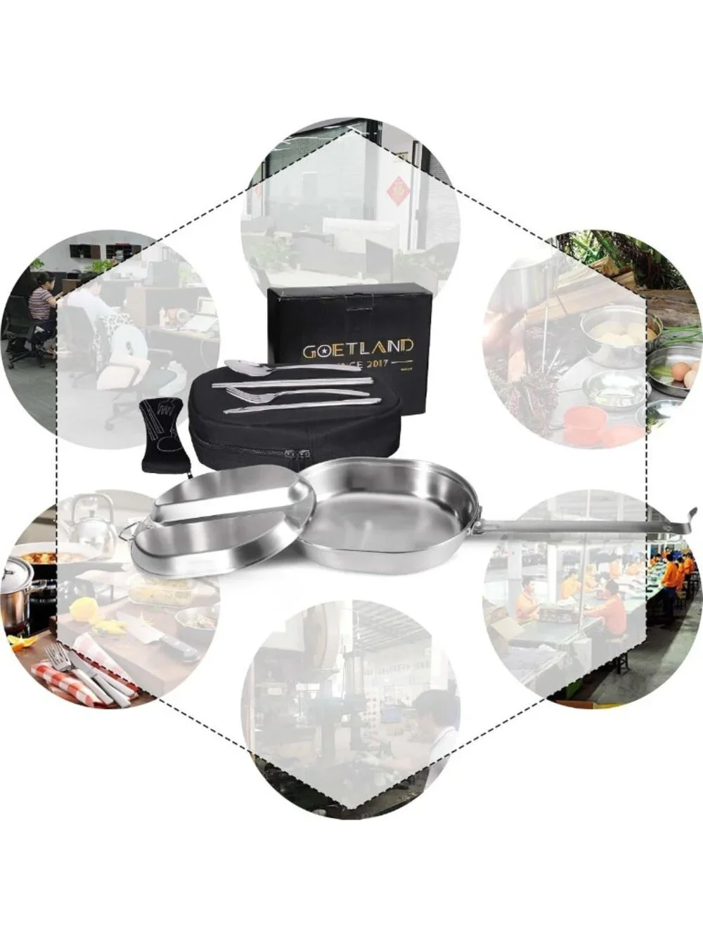 Stainless Steel Military Mess Kit Plate Set for Camping, Hiking, BBQ & Picnic